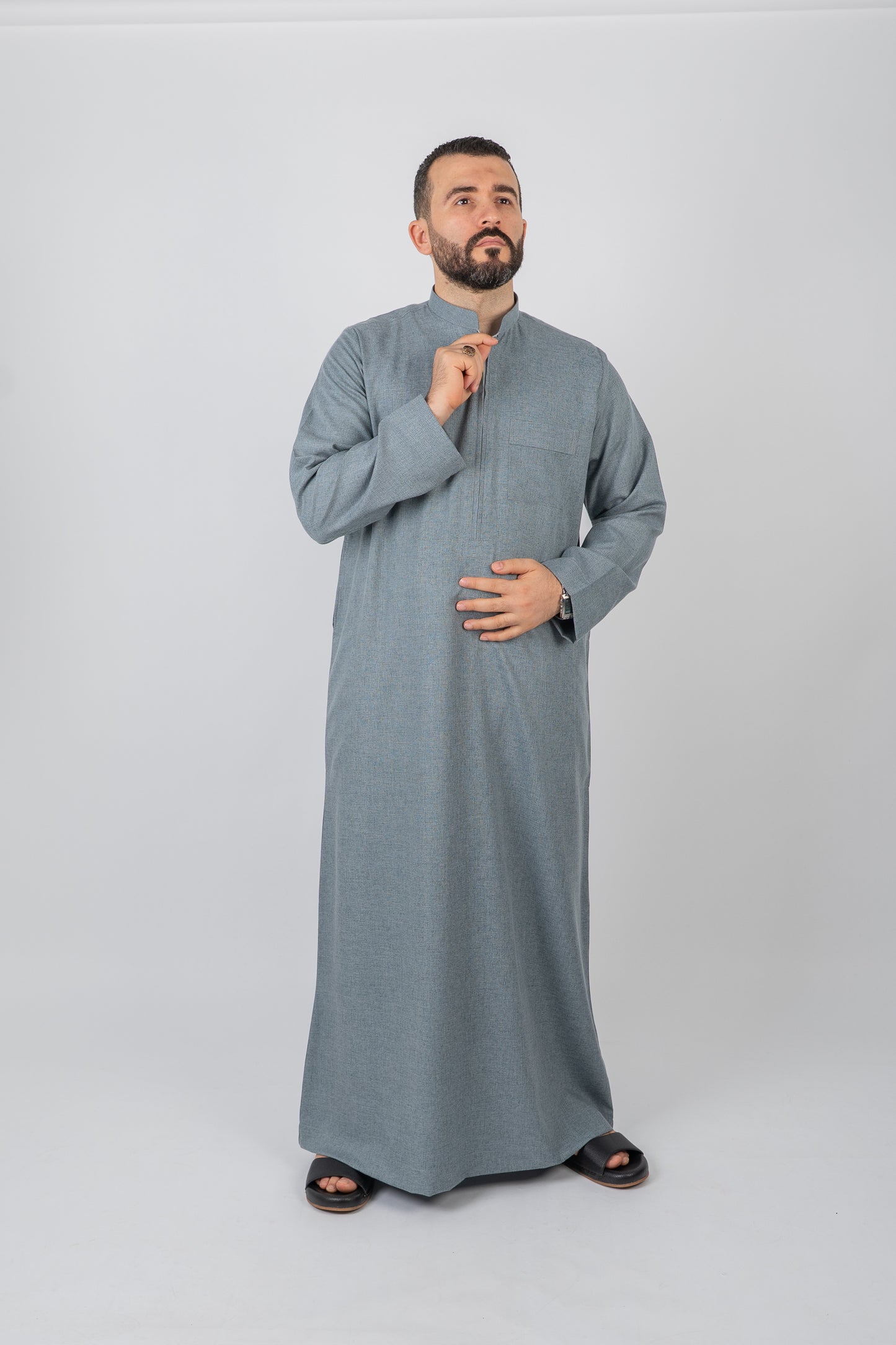 ثوب كتان قطري رجالي