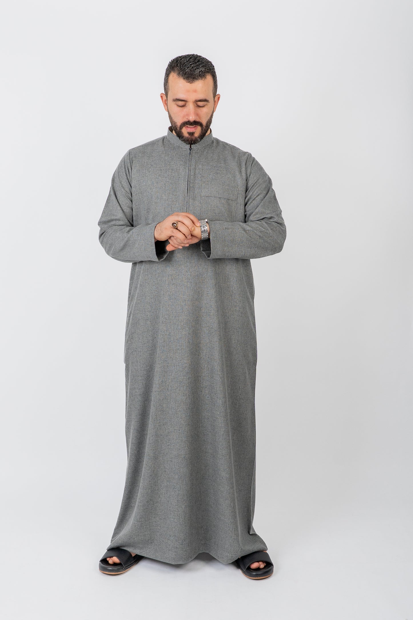 ثوب كتان قطري رجالي