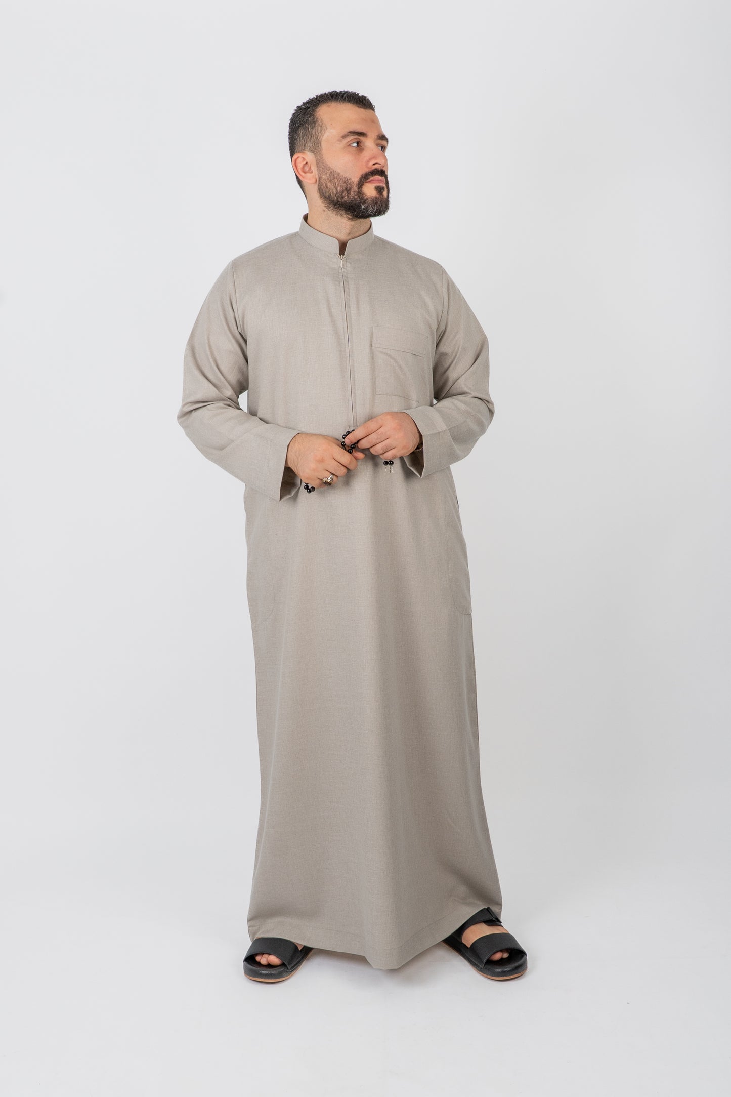 ثوب كتان قطري رجالي