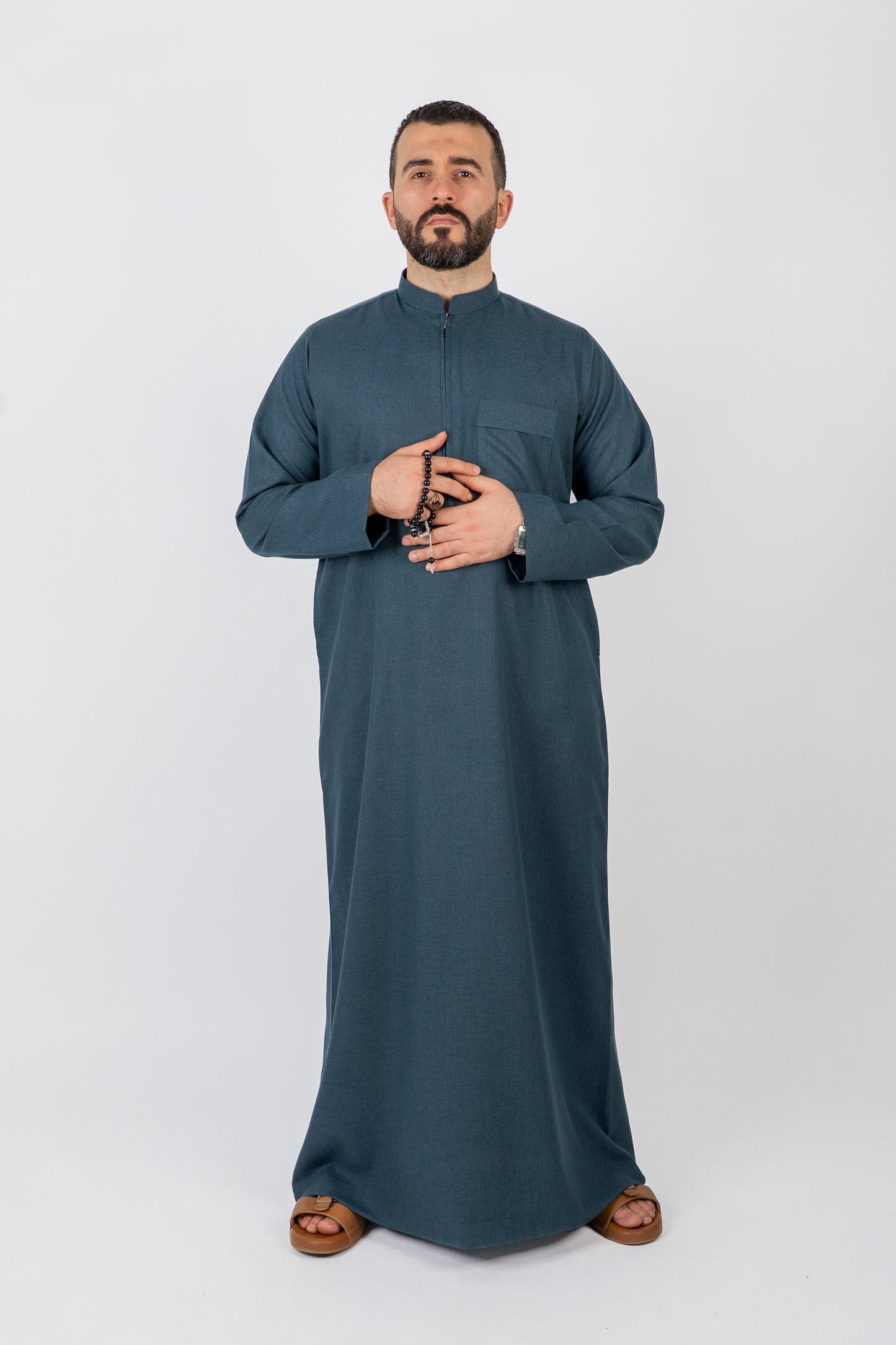 ثوب كتان قطري رجالي