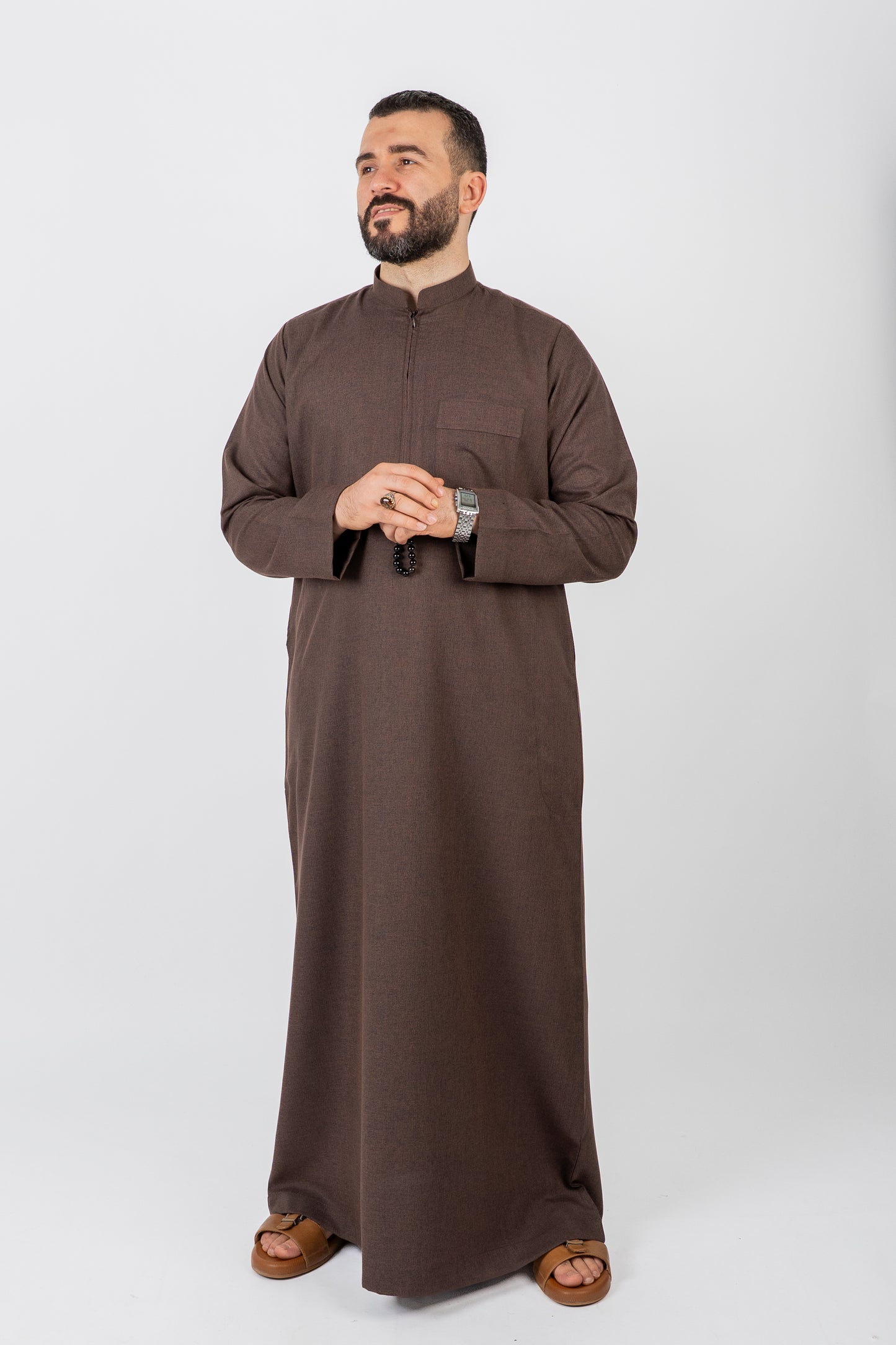 ثوب كتان قطري رجالي