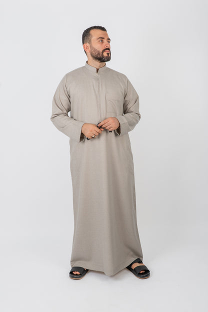 ثوب كتان قطري رجالي
